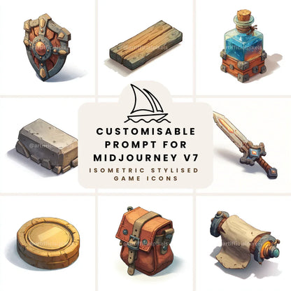 Stylized Game Icon Prompt for Midjourney AI Image Generator - CITTRA Collective