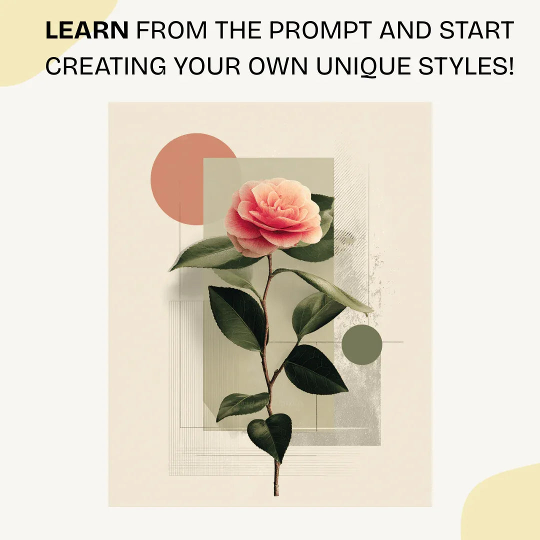 Minimalist Midjourney Prompt for Japanese Geometric Botanical Art - CITTRA Collective