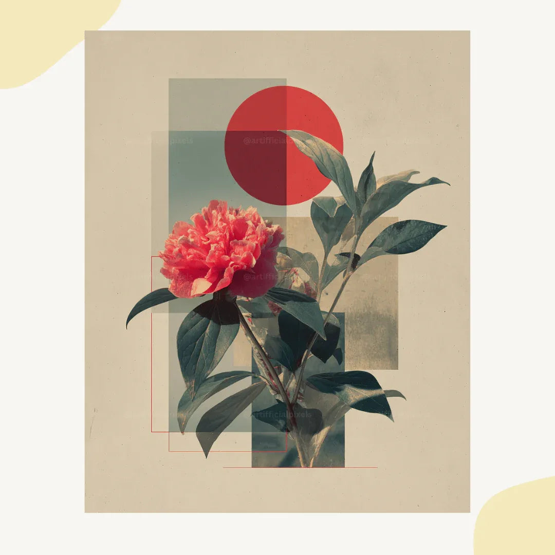 Minimalist Midjourney Prompt for Japanese Geometric Botanical Art - CITTRA Collective