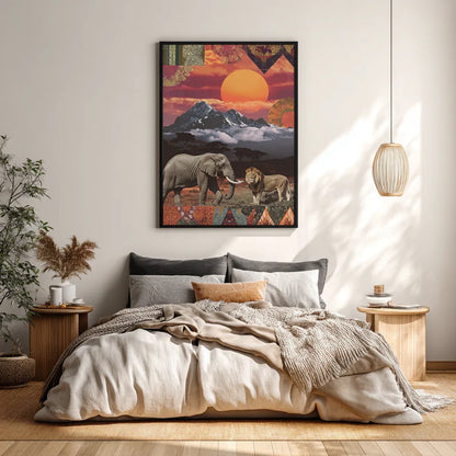 Kenyan Cultural Collage Art Print Inspired by African Landscapes and Wildlife - CITTRA Collective