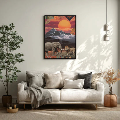 Kenyan Cultural Collage Art Print Inspired by African Landscapes and Wildlife - CITTRA Collective