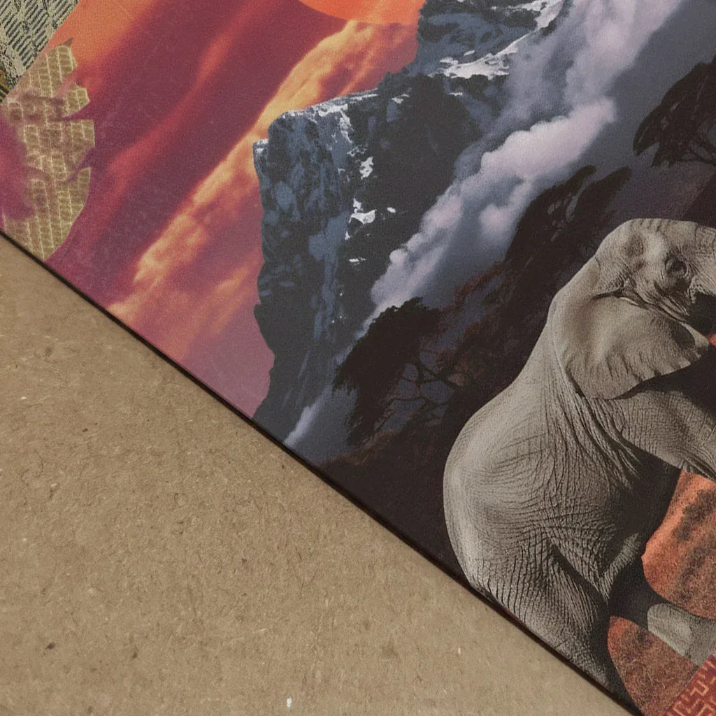 Kenyan Cultural Collage Art Print Inspired by African Landscapes and Wildlife - CITTRA Collective