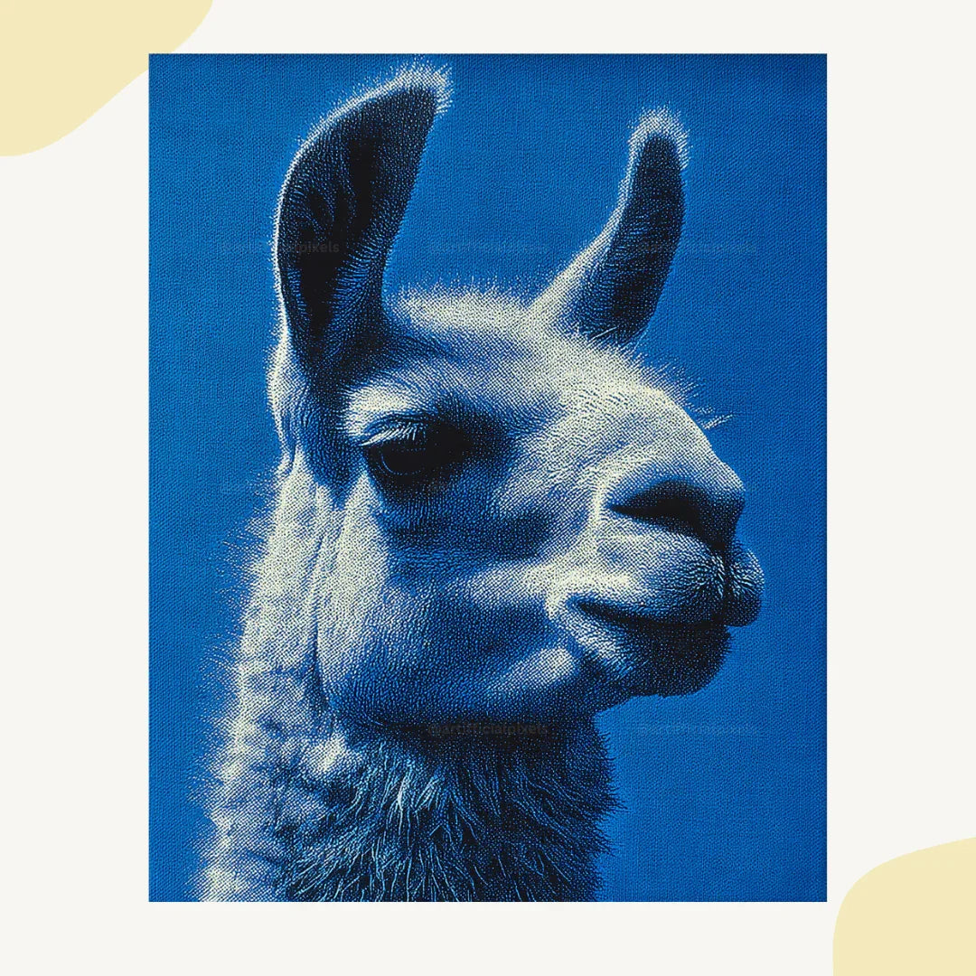 Midjourney Prompt for Blue Monochrome Animal Pointillism Posters - CITTRA Collective
