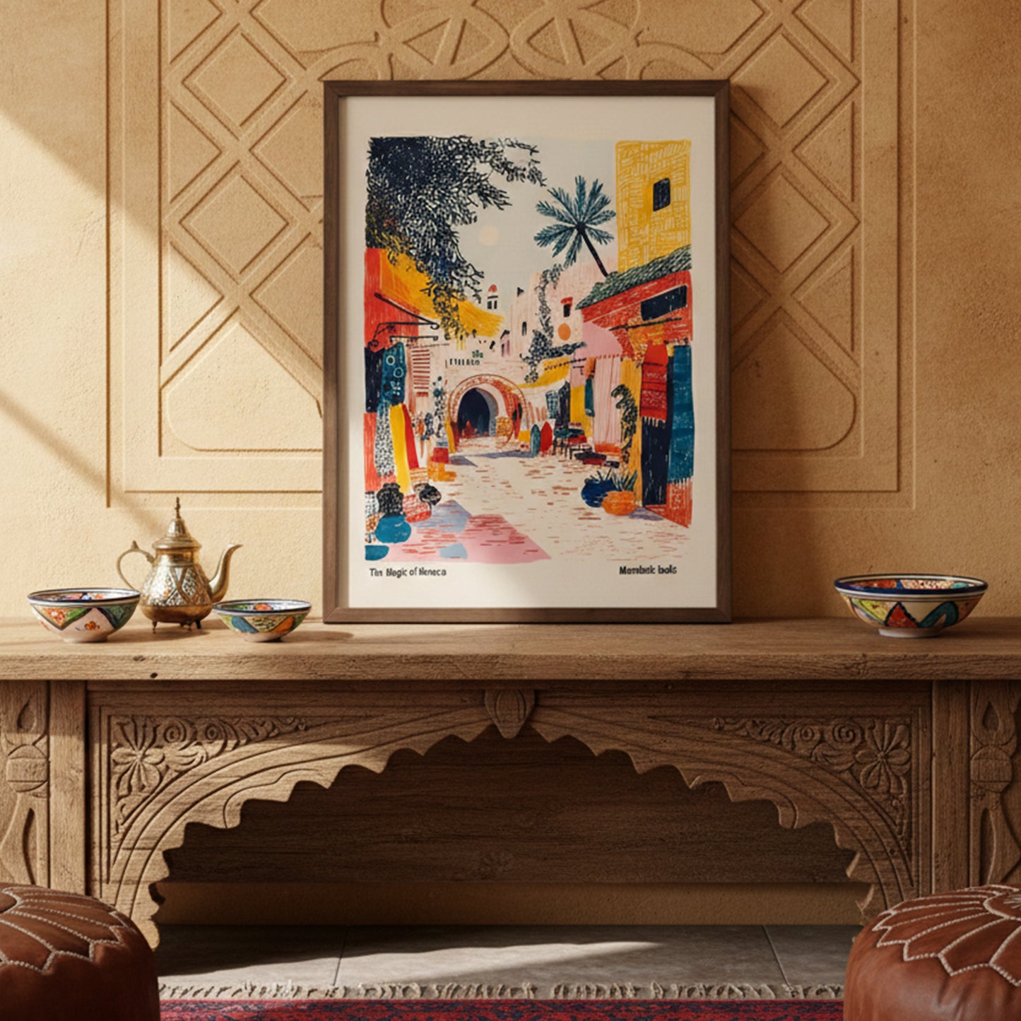 Marrakesh Souks Poster - Moroccan Travel Art Print