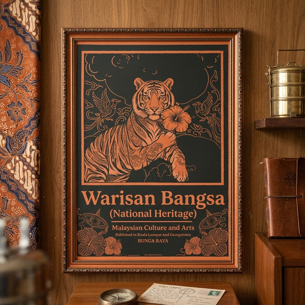 Black and Orange Malaysian Heritage Tiger Print