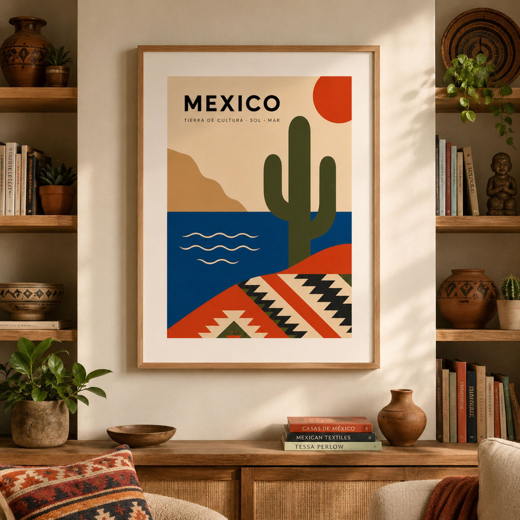 Mexico Cactus Colour Block Print