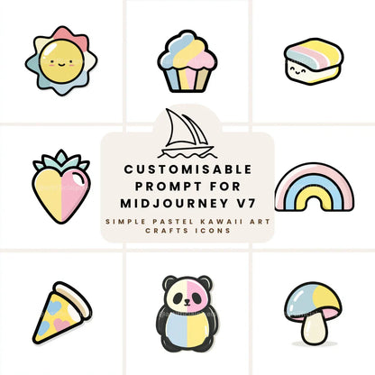Flat Kawaii Icon AI Art Prompt for Midjourney AI Image Generator - CITTRA Collective
