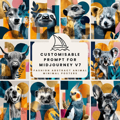 Stylised Midjourney Prompt for AI Generated Pop Art Animal Portraits - CITTRA Collective