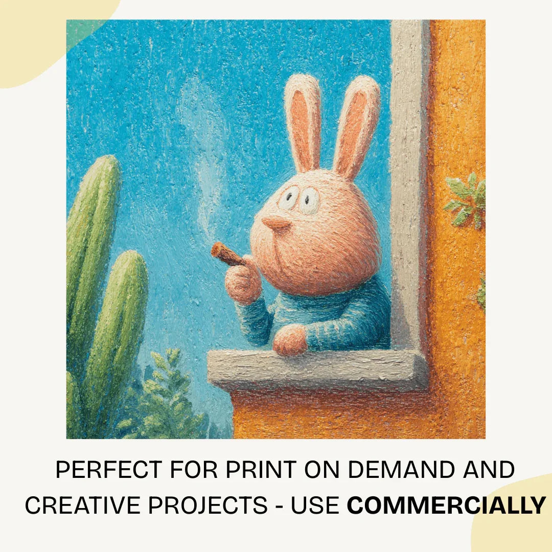 Midjourney Prompt for Cartoon Animals Smoking in Crayon Art Style - CITTRA Collective