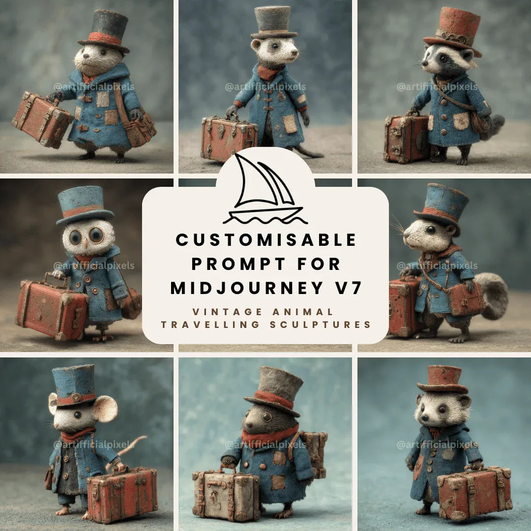 Midjourney Prompt for Creating Whimsical Vintage Animal Sculptures - CITTRA Collective