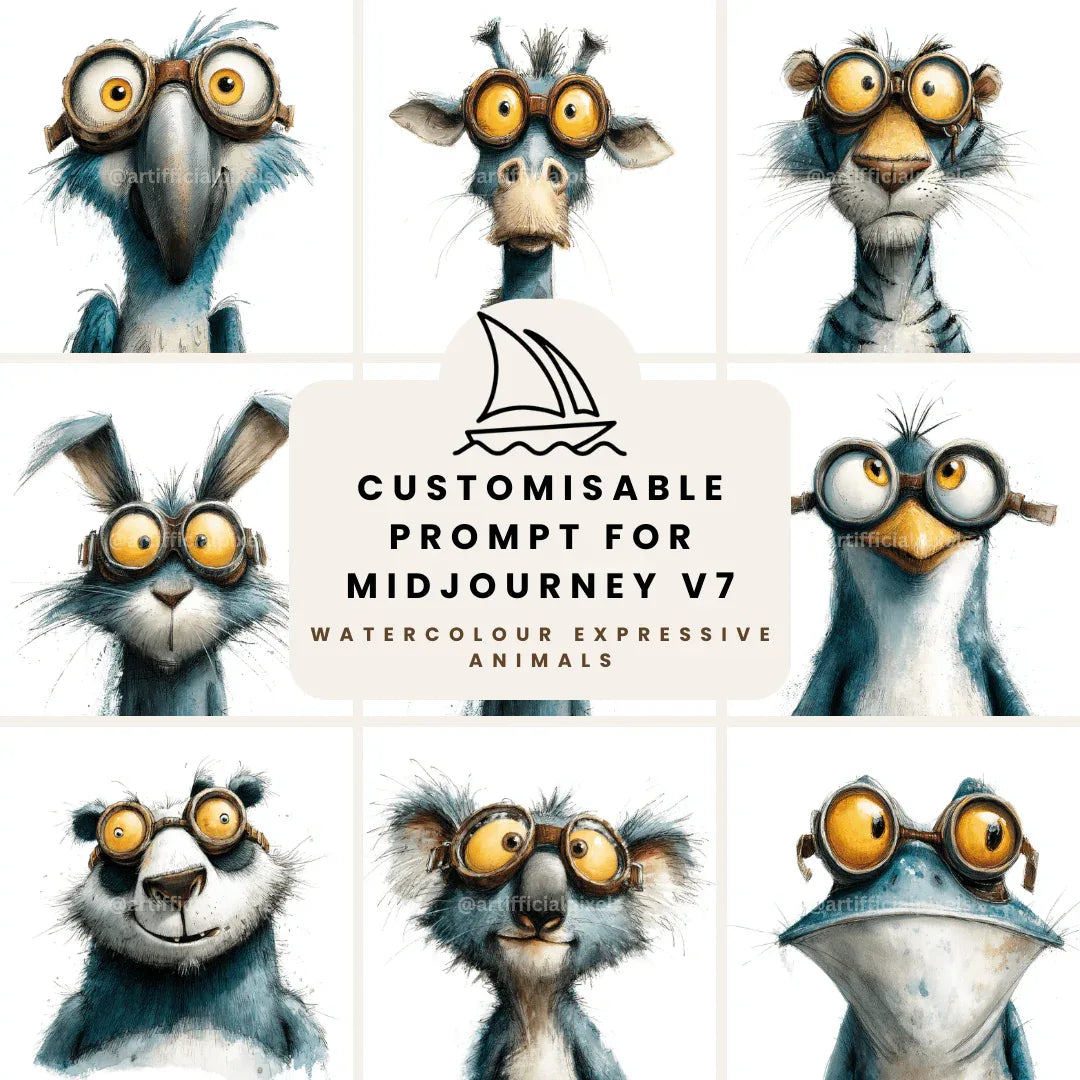 Watercolour Animals in Googles Midjourney Prompt Bundle - CITTRA Collective