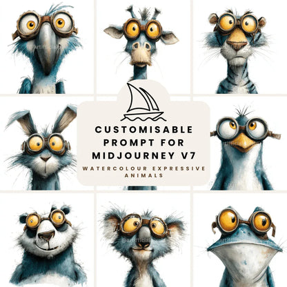 Watercolour Animals in Googles Midjourney Prompt Bundle - CITTRA Collective