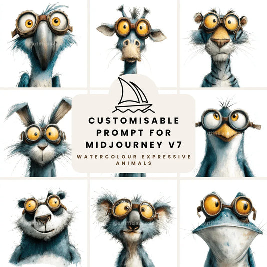 Watercolour Animals in Googles Midjourney Prompt Bundle - CITTRA Collective