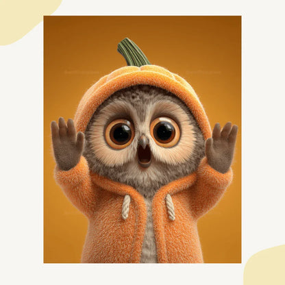 Editable Midjourney Prompt for Cute Pixar-Style Animals in Pumpkin Costumes - CITTRA Collective