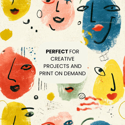 playful-sketch-illustration-patterns-midjourney-ai-prompt-abstract-faces