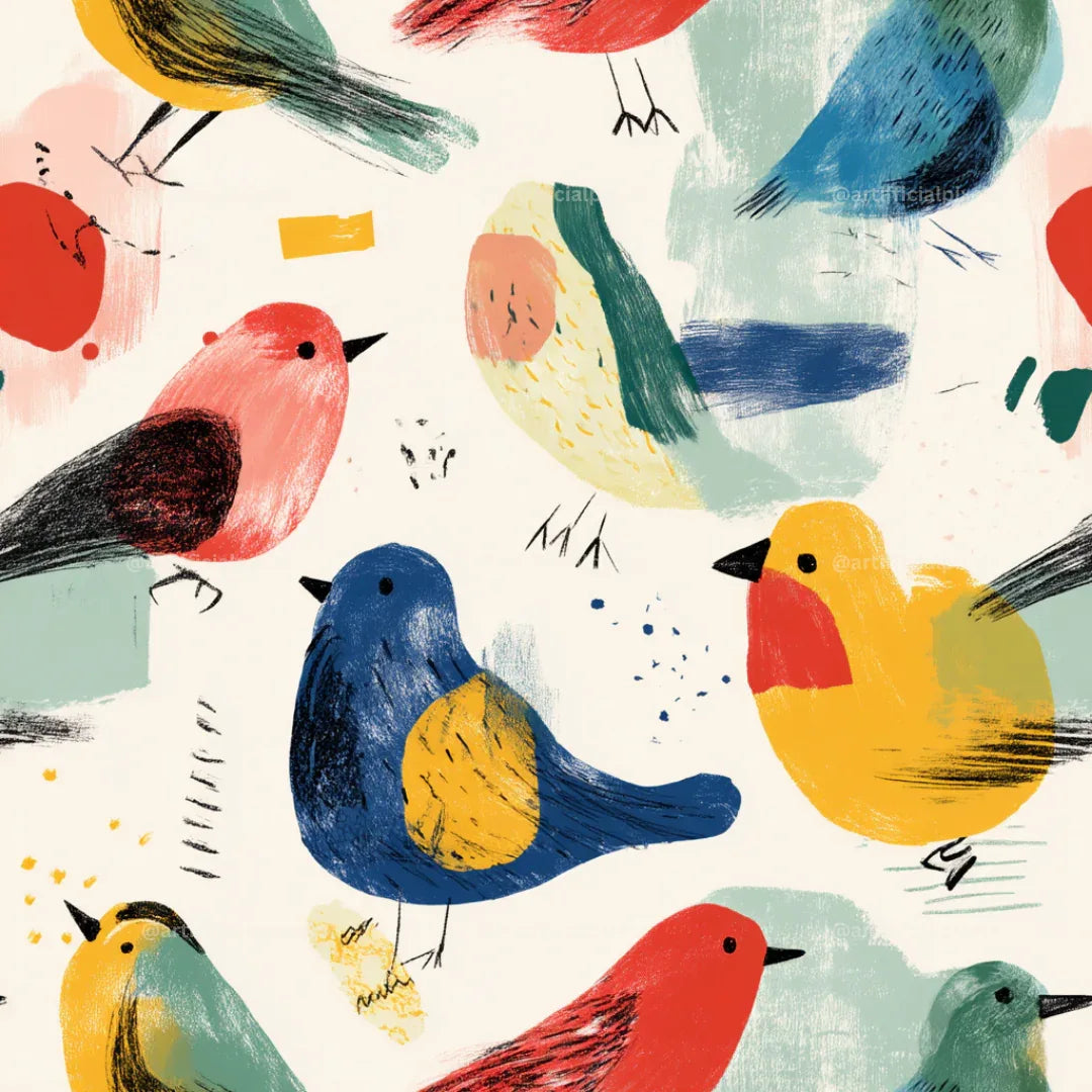 playful-sketch-illustration-patterns-midjourney-ai-prompt-birds