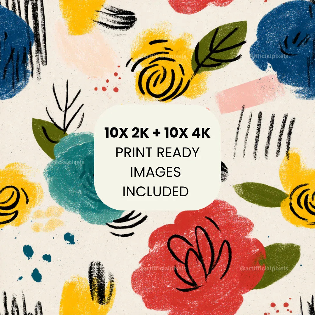 playful-sketch-illustration-patterns-midjourney-ai-prompt-flowers