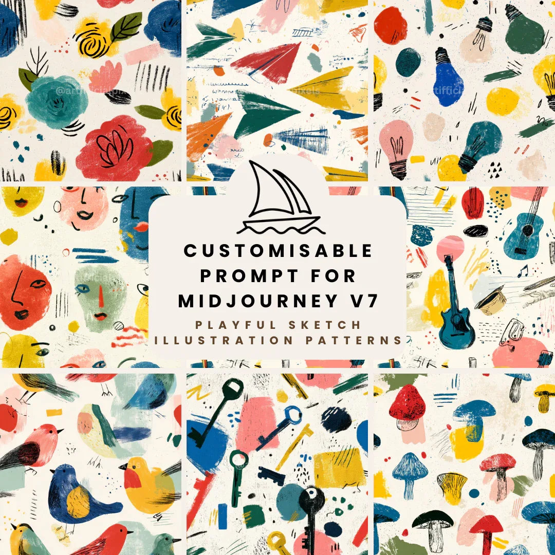 playful-sketch-illustration-patterns-midjourney-ai-prompt-front