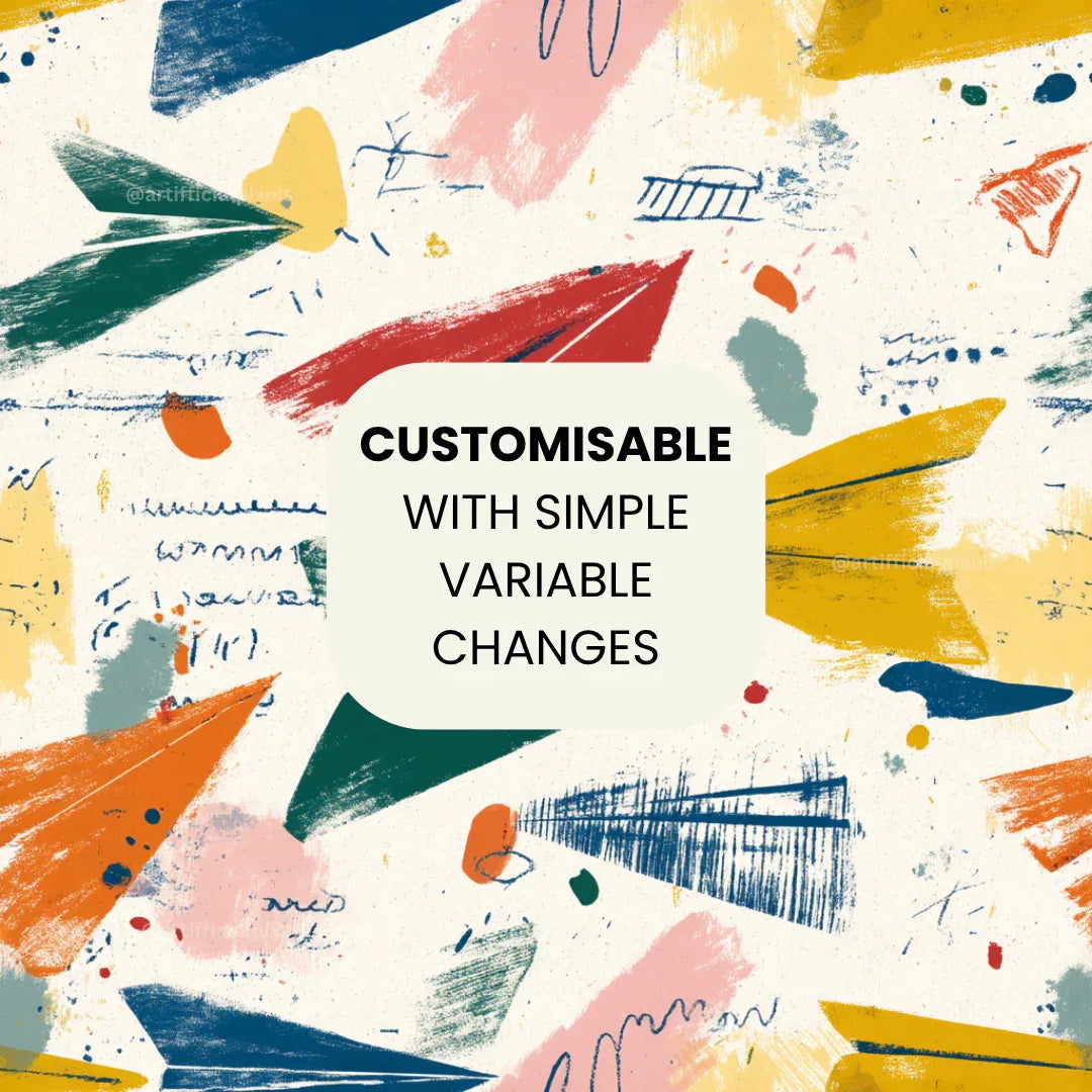 playful-sketch-illustration-patterns-midjourney-ai-prompt-paper-airplanes