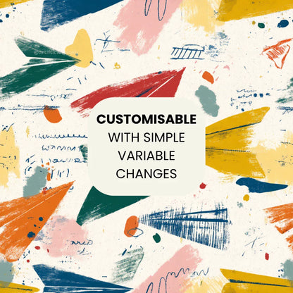 playful-sketch-illustration-patterns-midjourney-ai-prompt-paper-airplanes