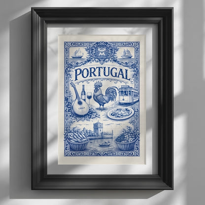 Portugal Azulejo Symbolism Art Poster | Unframed Matte Print