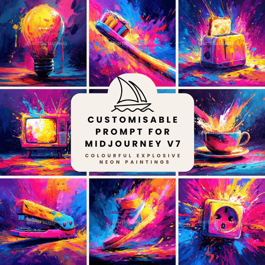 Psychedelic Still Life Free Midjourney Prompt for Electric Digital Art - CITTRA Collective