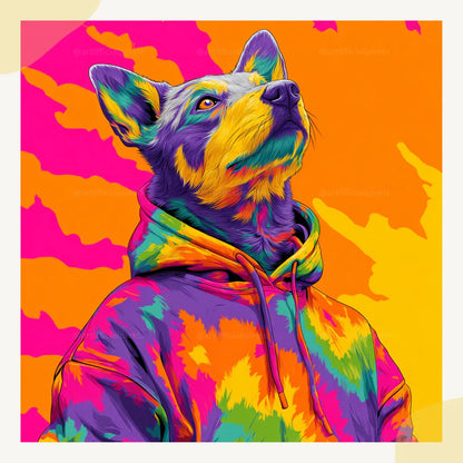 Tie Dye Streetwear Animal Portraits AI Art Prompt for Midjourney AI Image Generator - CITTRA Collective