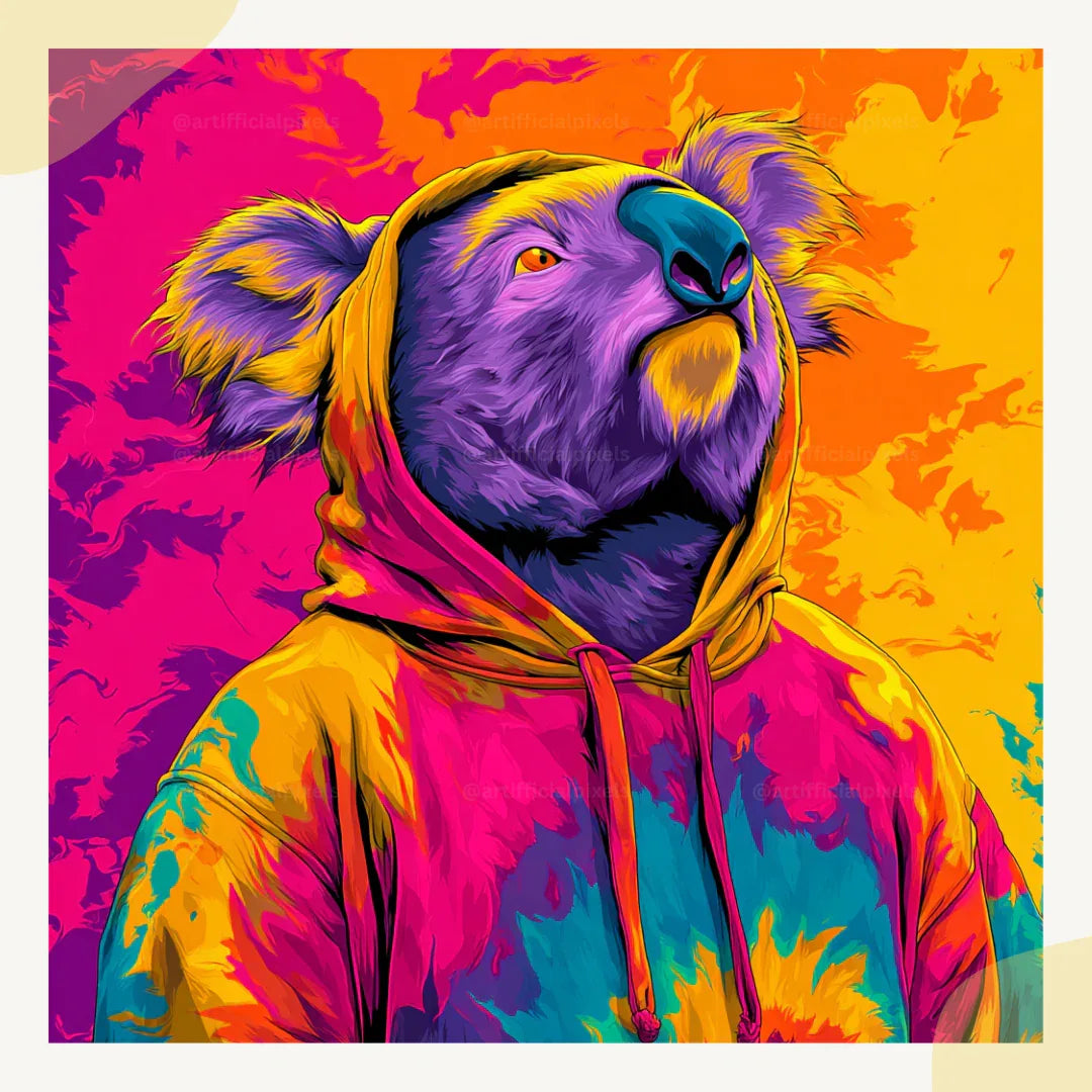 Tie Dye Streetwear Animal Portraits AI Art Prompt for Midjourney AI Image Generator - CITTRA Collective