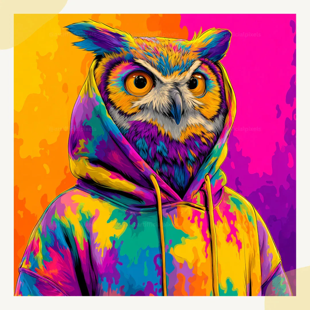 Tie Dye Streetwear Animal Portraits AI Art Prompt for Midjourney AI Image Generator - CITTRA Collective