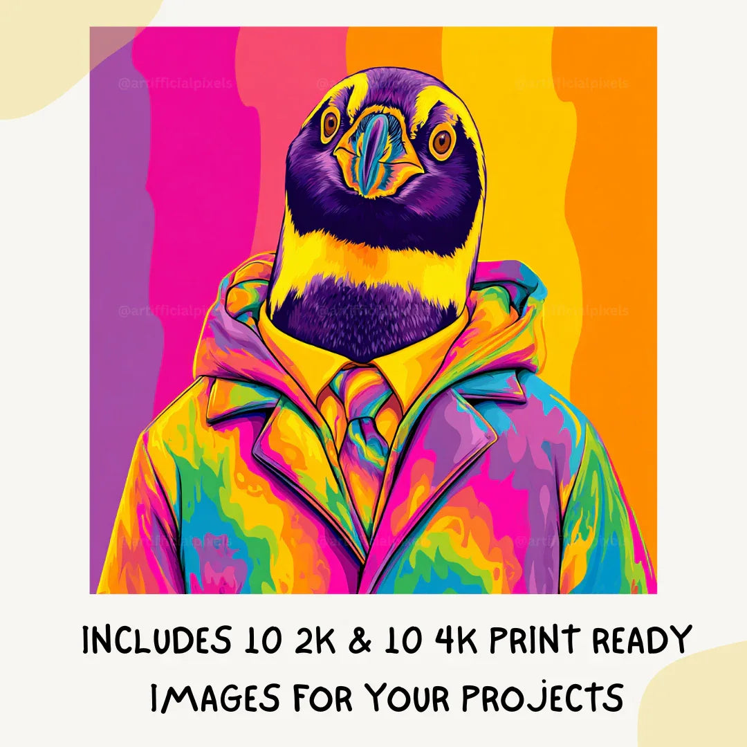 Tie Dye Streetwear Animal Portraits AI Art Prompt for Midjourney AI Image Generator - CITTRA Collective