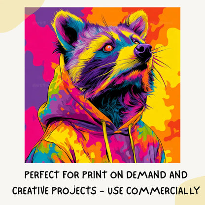 Tie Dye Streetwear Animal Portraits AI Art Prompt for Midjourney AI Image Generator - CITTRA Collective