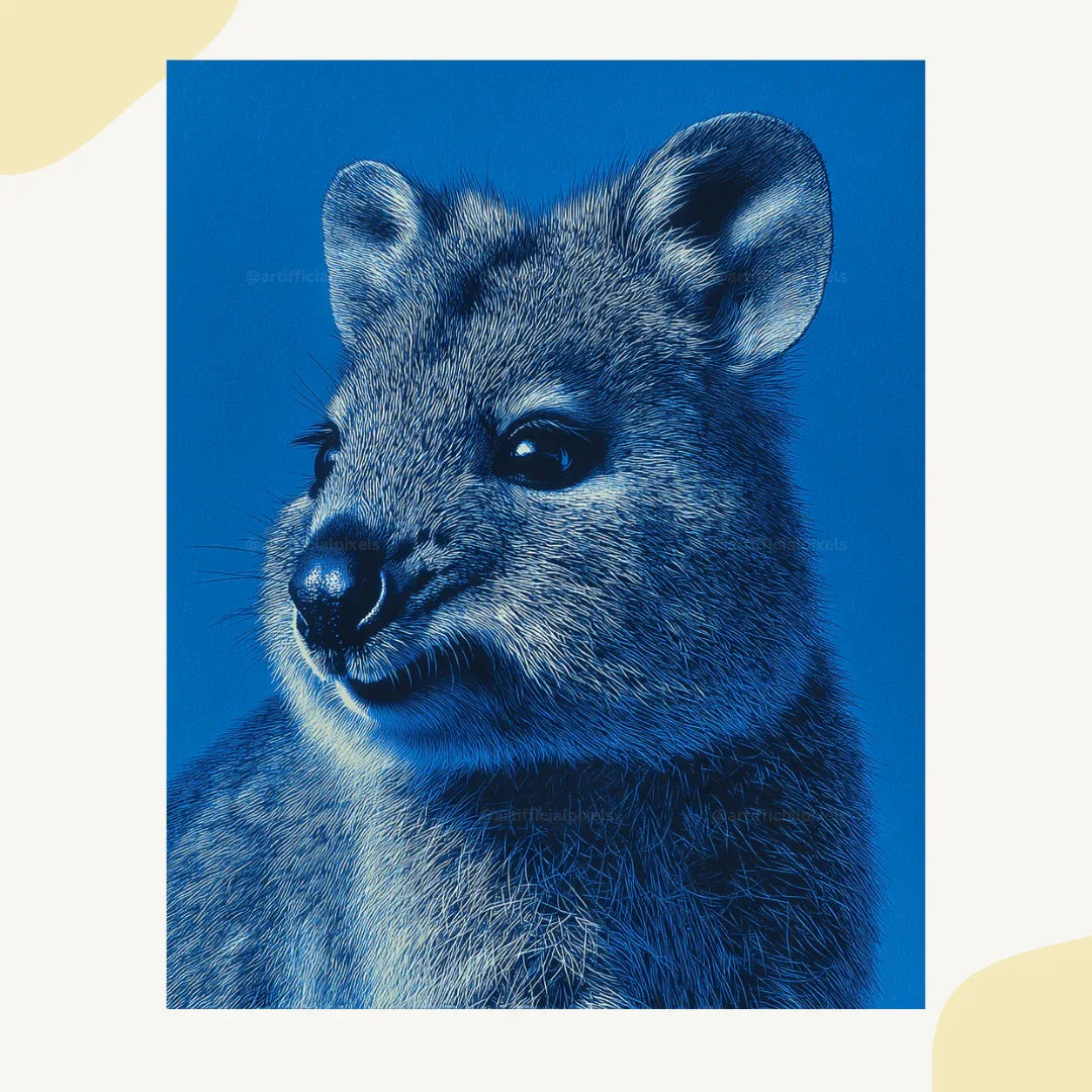 Midjourney Prompt for Blue Monochrome Animal Pointillism Posters - CITTRA Collective