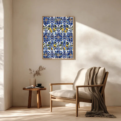Portuguese Azulejo Olive Branch Poster - CITTRA Collective