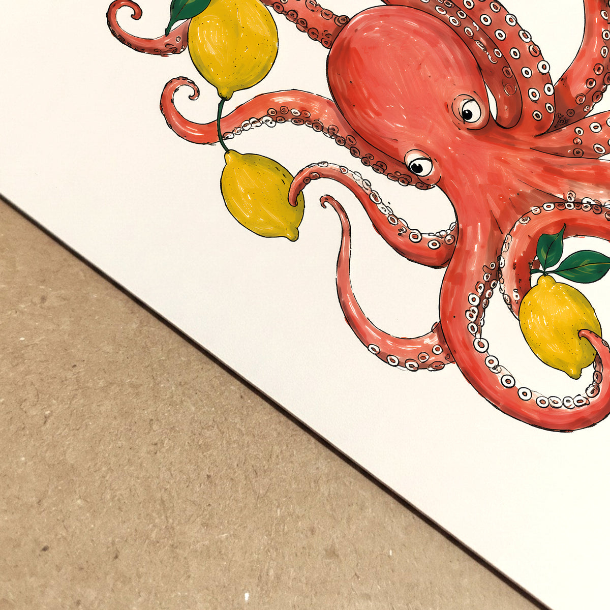 Italian Octopus and Lemon Poster