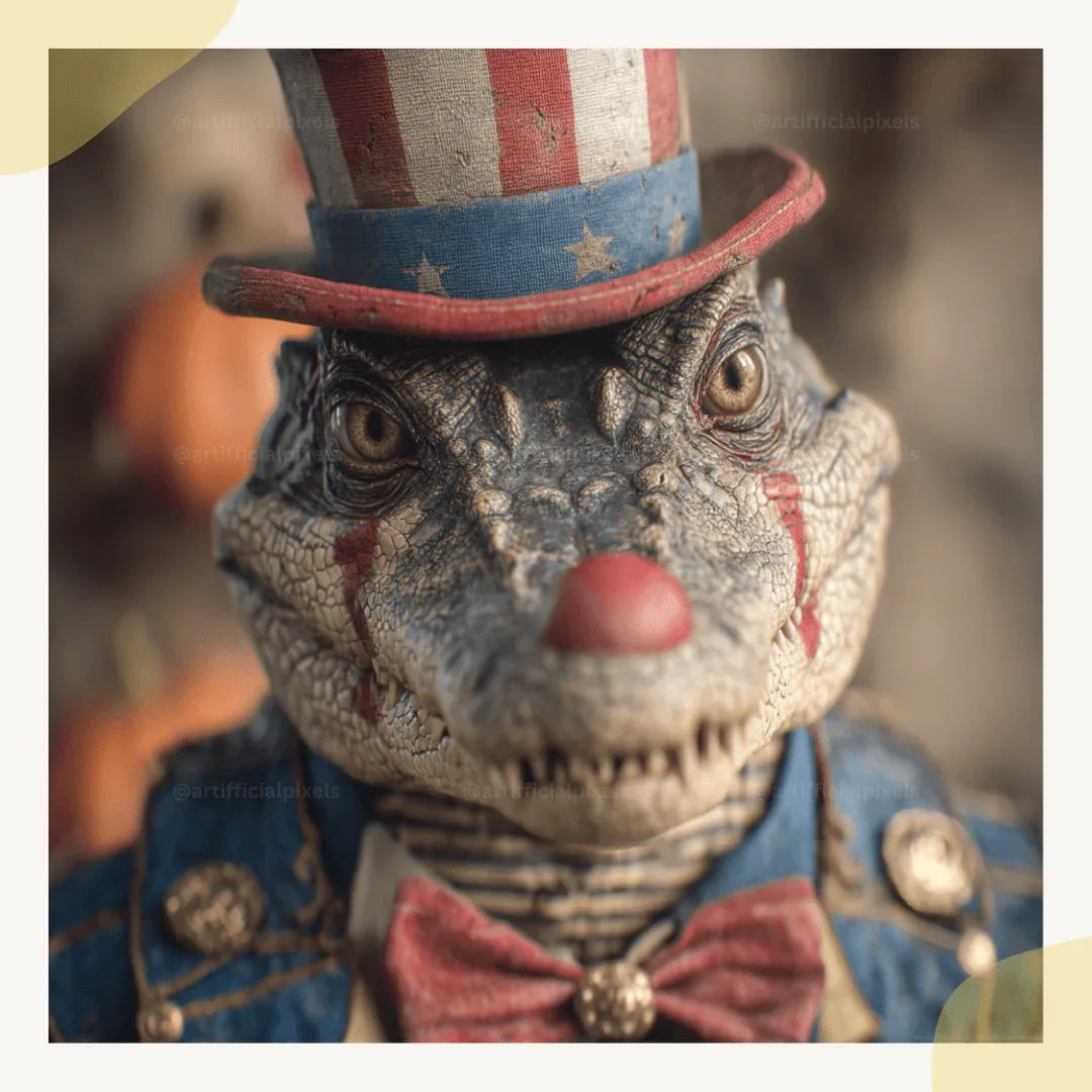 Editable Midjourney Prompt for Creepy American Halloween Animal Clowns - CITTRA Collective