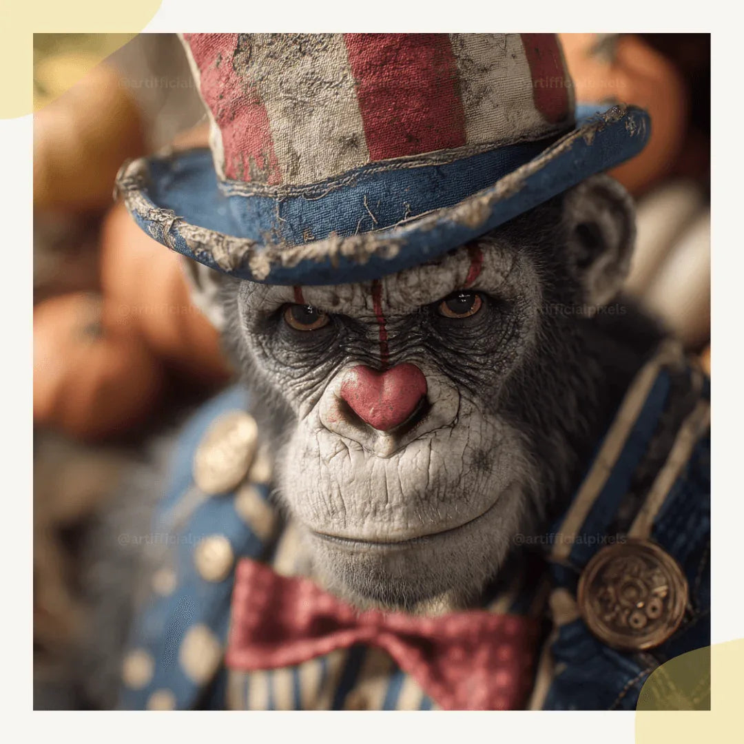 Editable Midjourney Prompt for Creepy American Halloween Animal Clowns - CITTRA Collective