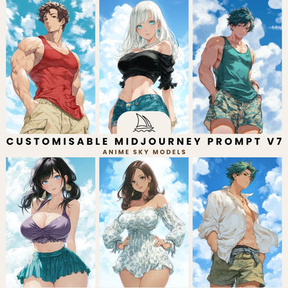 Anime Summer Character Art Prompt for Midjourney AI Image Generator - CITTRA Collective