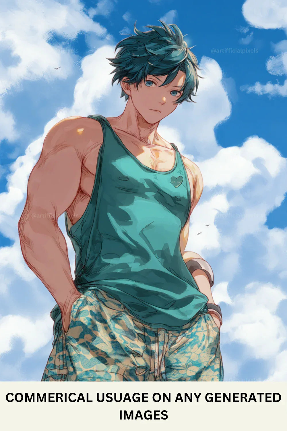 Anime Summer Character Art Prompt for Midjourney AI Image Generator - CITTRA Collective