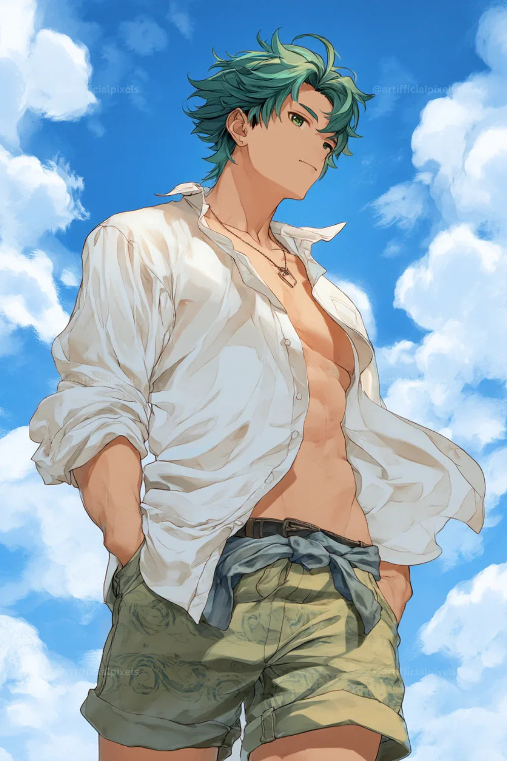 Anime Summer Character Art Prompt for Midjourney AI Image Generator - CITTRA Collective