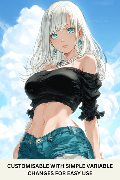 Anime Summer Character Art Prompt for Midjourney AI Image Generator - CITTRA Collective