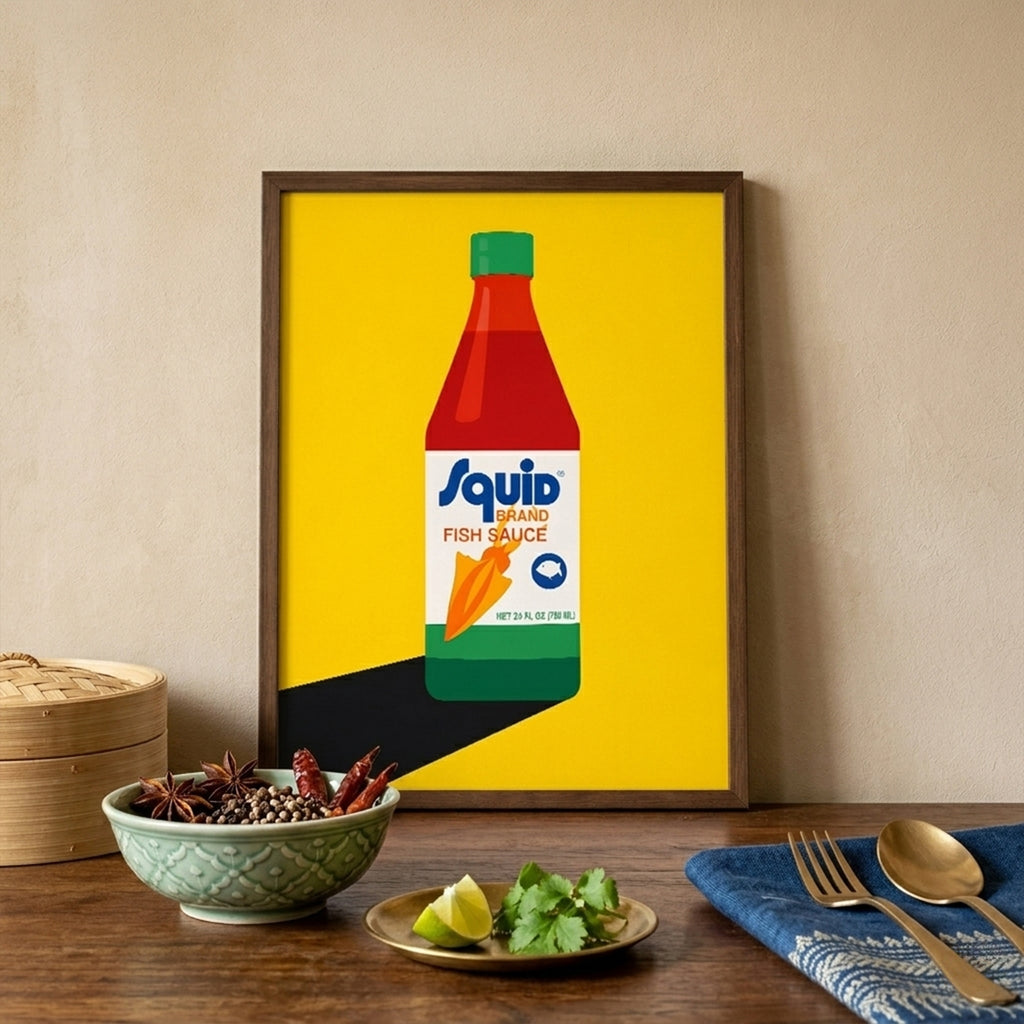 Squid Fish Sauce Pop Art Poster