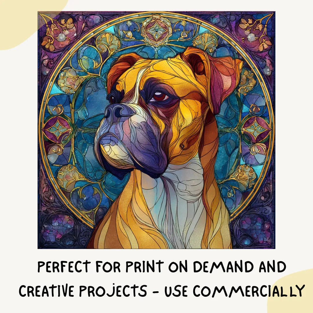 Stained Glass Dog Art Prompt for Midjourney AI Image Generator - CITTRA Collective
