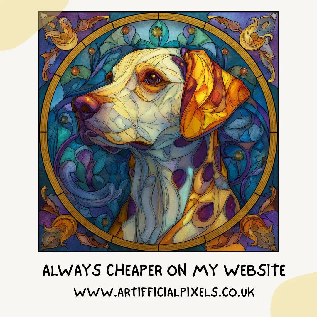 Stained Glass Dog Art Prompt for Midjourney AI Image Generator - CITTRA Collective