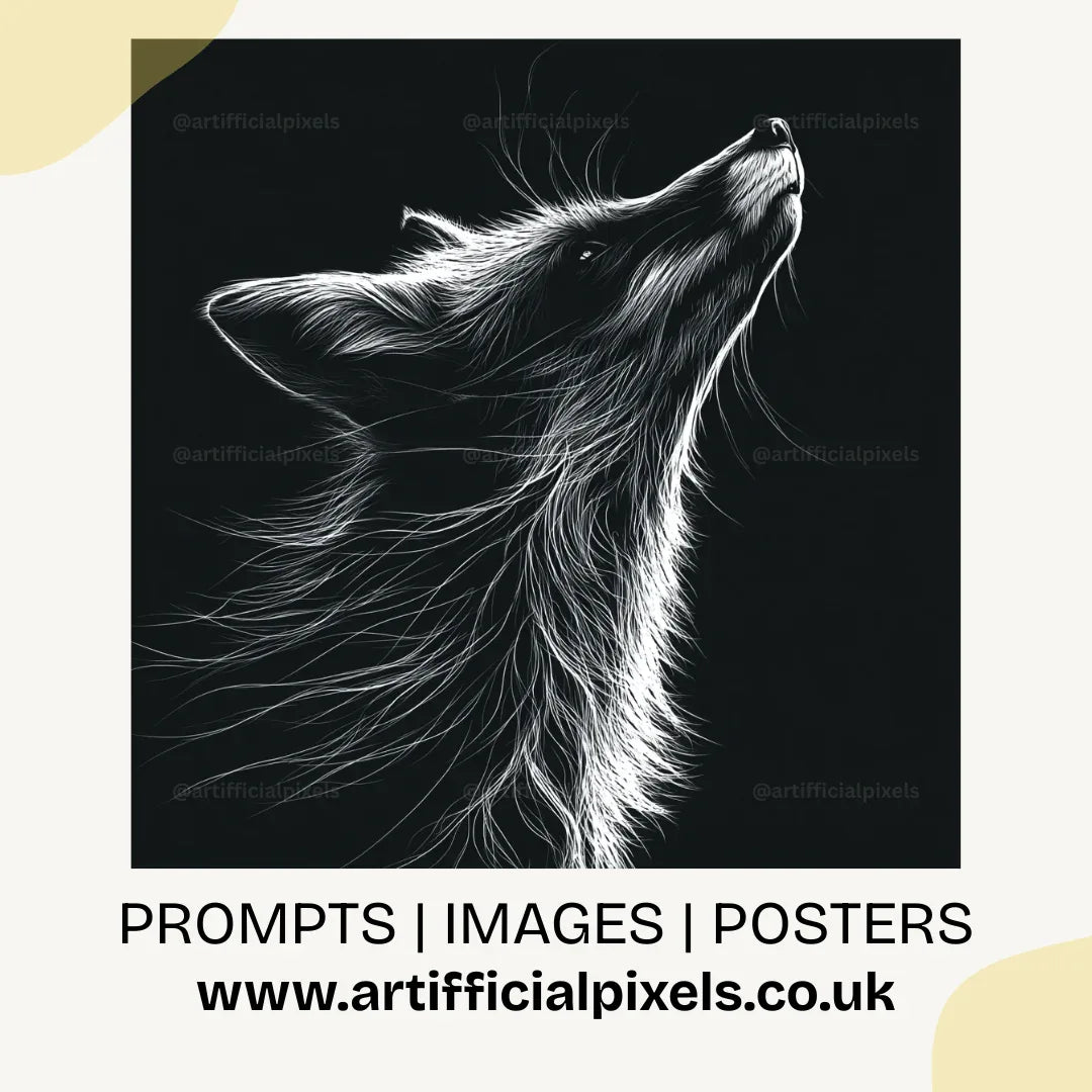 Striking black and white animal art created using Midjourney V7 prompt perfect for wall prints and digital downloads

