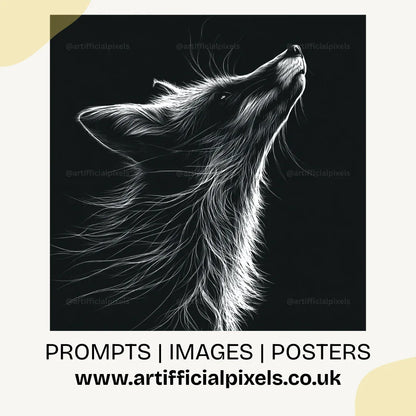Striking black and white animal art created using Midjourney V7 prompt perfect for wall prints and digital downloads

