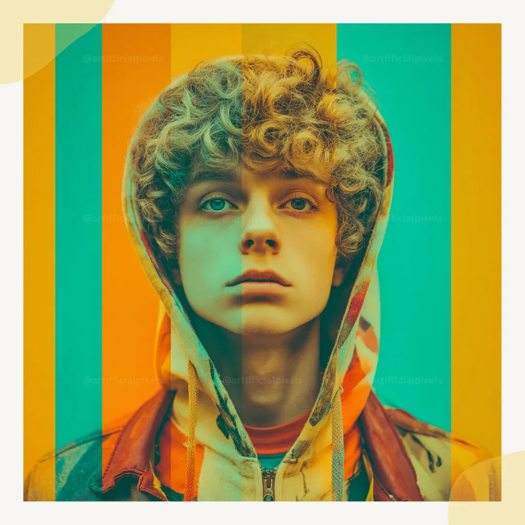 Stylised Split Tone Portrait Art Prompt for Midjourney AI Image Generator - CITTRA Collective