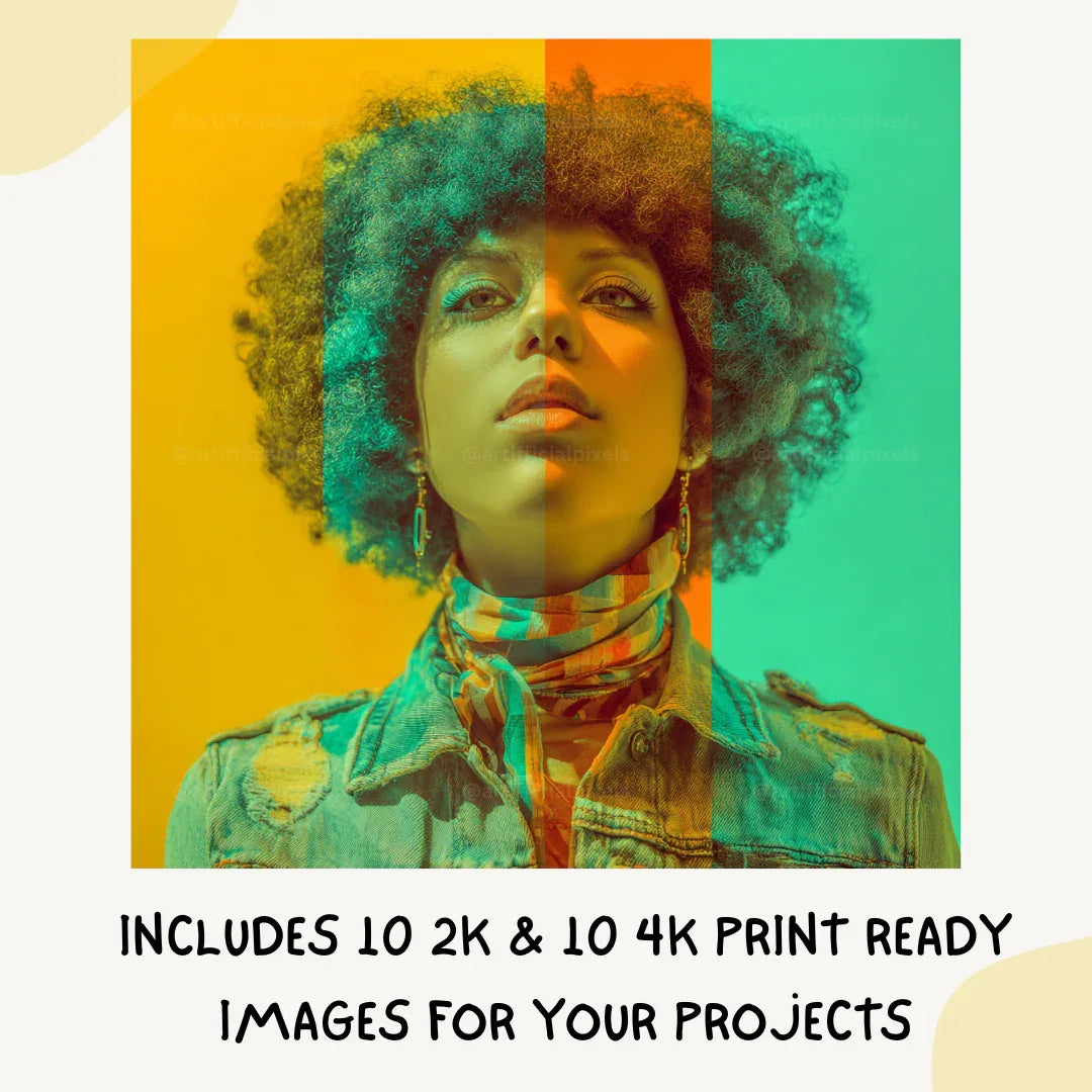 Stylised Split Tone Portrait Art Prompt for Midjourney AI Image Generator - CITTRA Collective