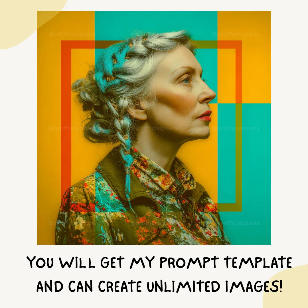 Stylised Split Tone Portrait Art Prompt for Midjourney AI Image Generator - CITTRA Collective