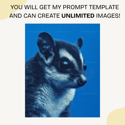 Midjourney Prompt for Blue Monochrome Animal Pointillism Posters - CITTRA Collective