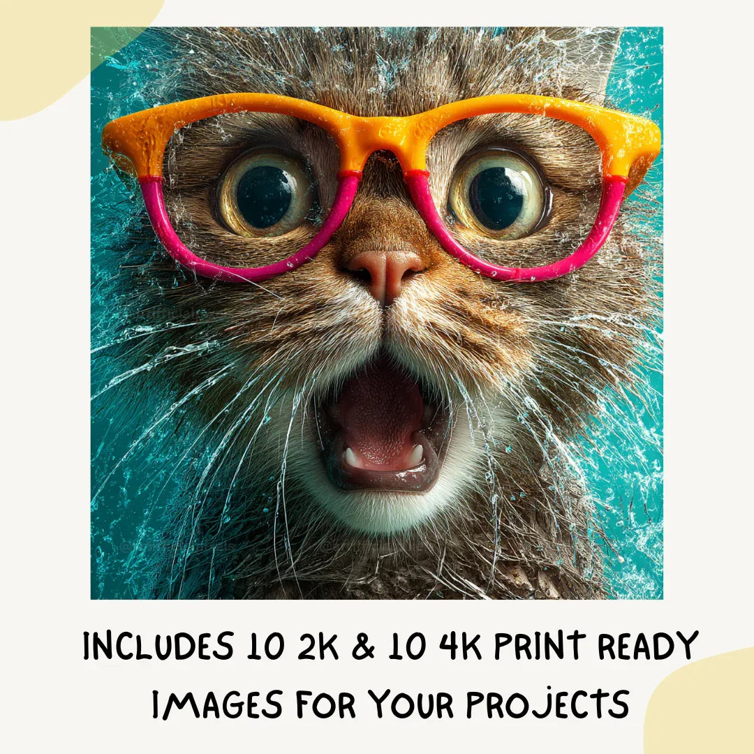 Portrait of a surprised fox in playful commercial style, Midjourney-generated art with water splash effects on a turquoise background
